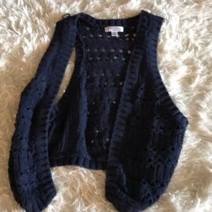 Navy Blue Knit Cardigan